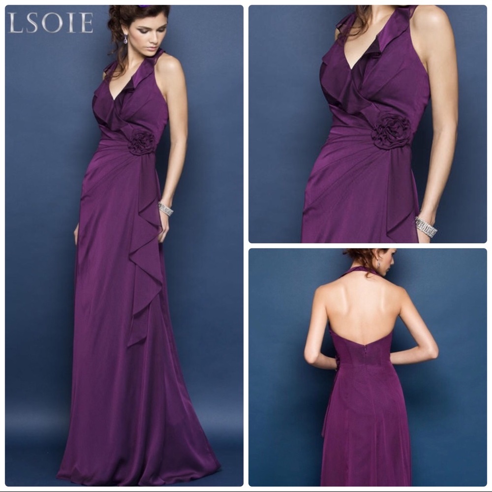 Chiffon maxi with side ruffle